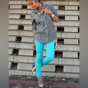 🪺 J Brand Mid Rise Jeans light blue pants Jean color colored